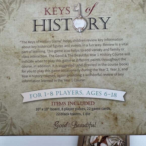 Keys Of History Year 1 History Course Educational Game The Good & The Beautiful - Picture 4 of 7